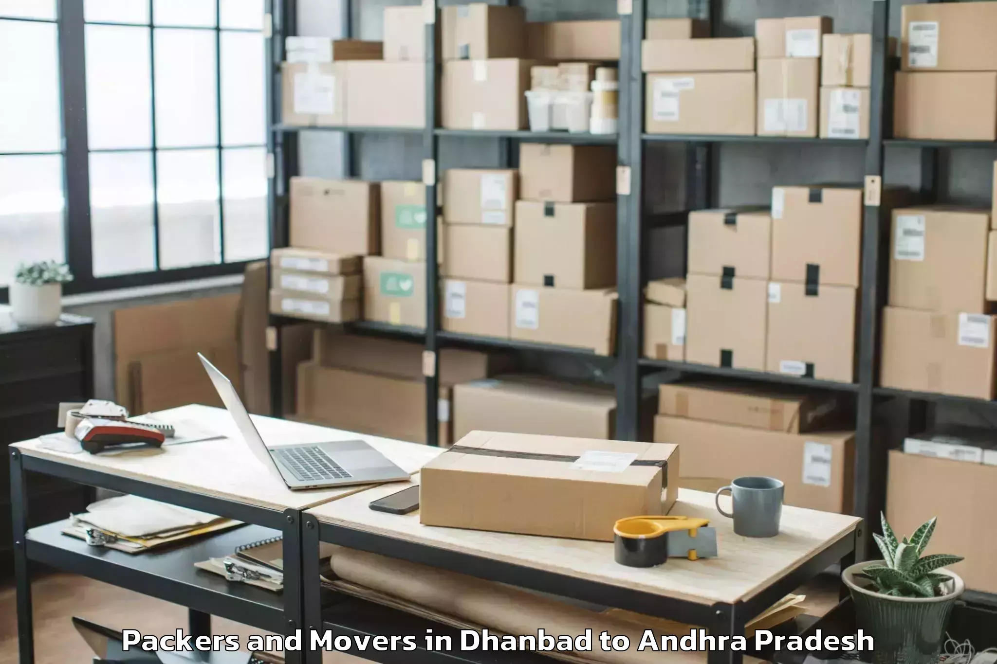 Reliable Dhanbad to Gangaraju Madugula Packers And Movers